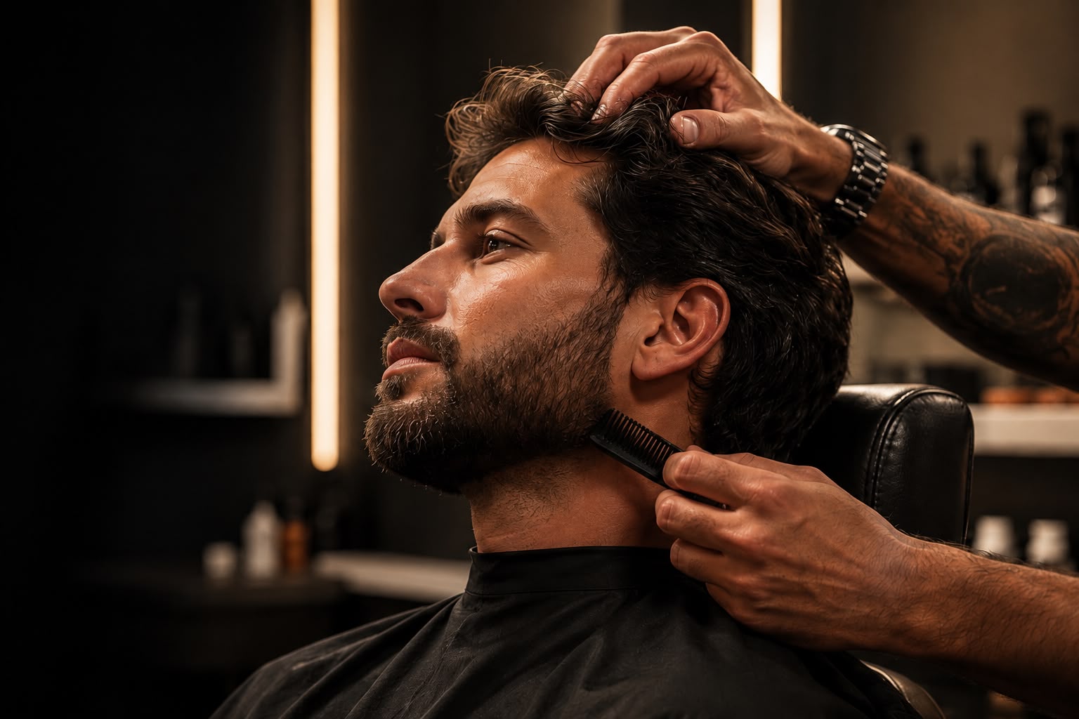 Retrato masculino editorial em luz natural